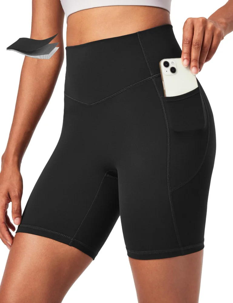 Ewedoos Biker Shorts, 6 Inch, No Front Seam