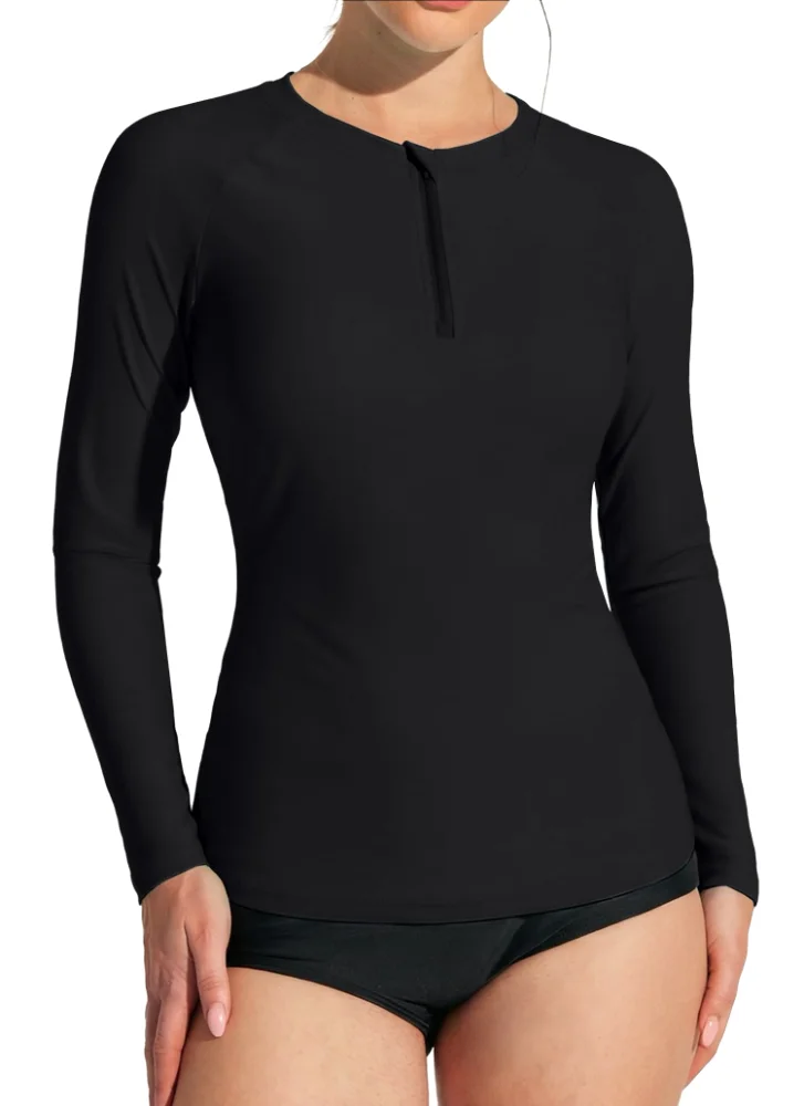 Ewedoos Rash Guard Swim Top, Long Sleeve