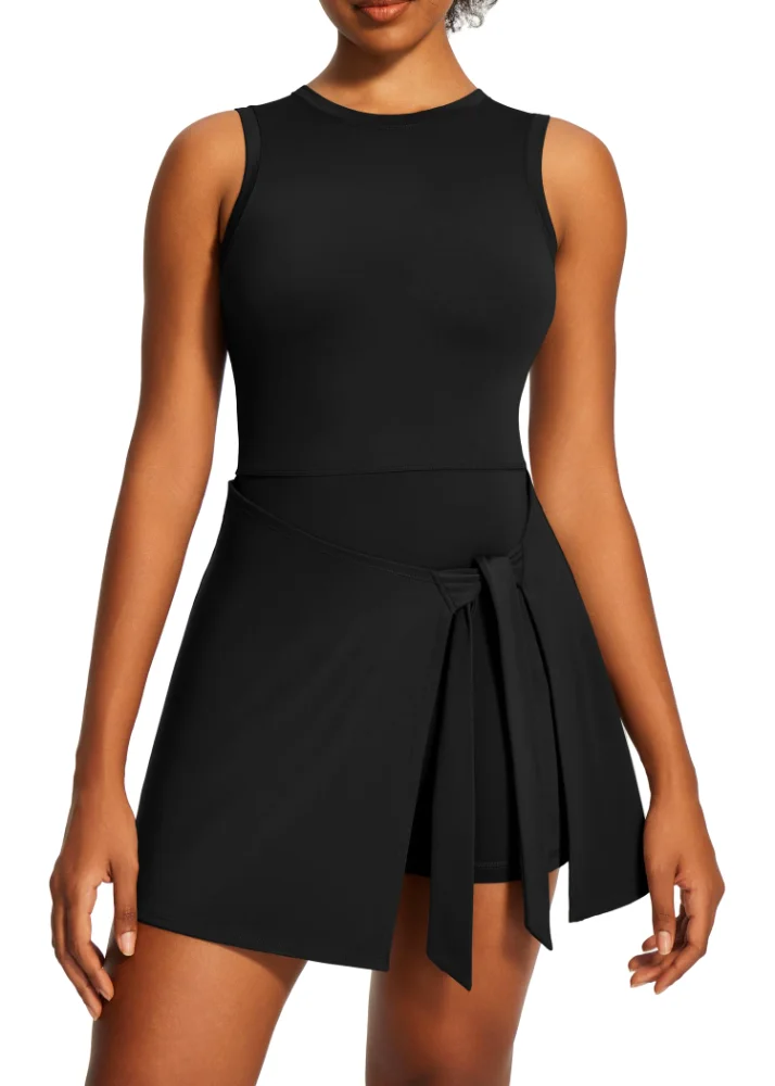 Ewedoos Side Slit Tennis Dress with Built-in Bra